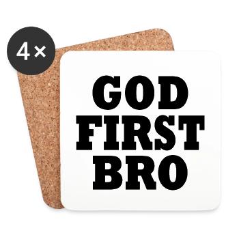 God first bro - Dessous de verre (lot de 4) - blanc - Devant
