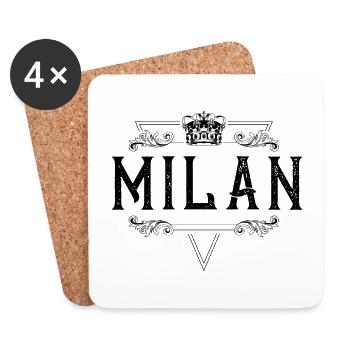 Milan Name - Coasters (set of 4) - white - Front