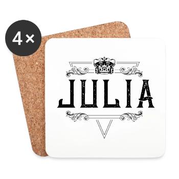 Julia Name - Untersetzer (4er-Set) - Weiß - Vorne