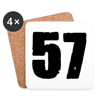57 number jersey - Coasters (set of 4) - white - Front