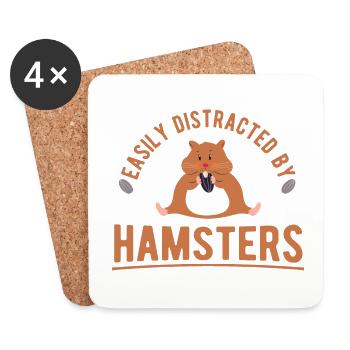 Nagetier Hamster - Untersetzer (4er-Set) - Weiß - Vorne