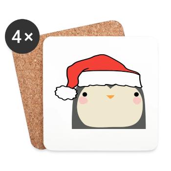 Pingouin de Noël - Dessous de verre (lot de 4) - blanc - Devant