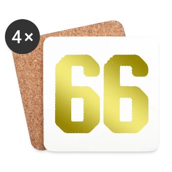 66 Zahl Trikot - Untersetzer (4er-Set) - Weiß - Vorne