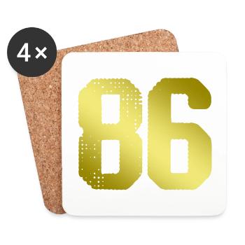 86 number jersey - Coasters (set of 4) - white - Front