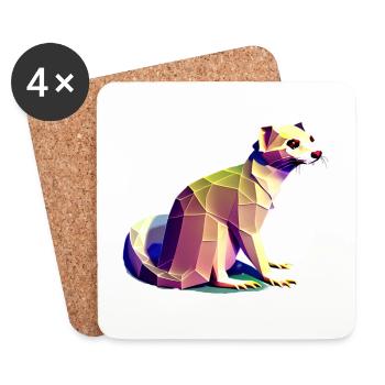 Furets polygonaux - Dessous de verre (lot de 4) - blanc - Devant