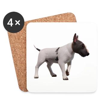 Miniature Bull Terrier - Untersetzer (4er-Set) - Weiß - Vorne