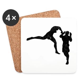 Mixed Martial Arts MMA - Untersetzer (4er-Set) - Weiß - Vorne