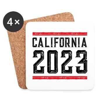 Californie 2023 - Dessous de verre (lot de 4) - blanc - Devant