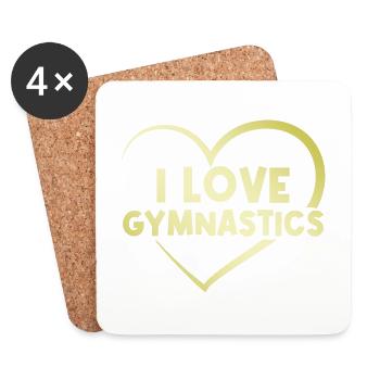 Ich liebe Gymnastik - Untersetzer (4er-Set) - Weiß - Vorne