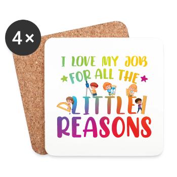 Cute Kindergarten Teacher Gifts & Apparel - Coasters (set of 4) - white - Front