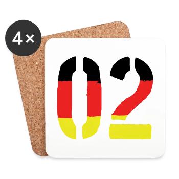 2 Zahl symbol Germany - Untersetzer (4er-Set) - Weiß - Vorne