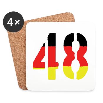 48 Symbole numérique Allemagne - Dessous de verre (lot de 4) - blanc - Devant