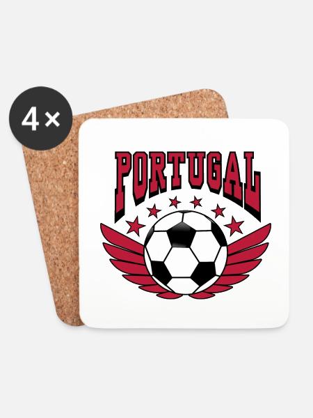 Fußball Portugal Retro College Look Style - Untersetzer (4er-Set) - Weiß