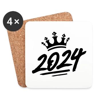 Couronne 2024 - Dessous de verre (lot de 4) - blanc - Devant
