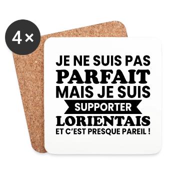 Pas Parfait Je Suis Supporter de Lorient - Dessous de verre (lot de 4) - blanc - Devant
