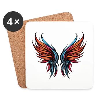 Wing Icon - Coasters (set of 4) - white - Front