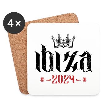 Ibiza 2024 Krone Urlaub - Untersetzer (4er-Set) - Weiß - Vorne