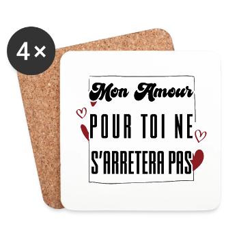 MEINE LIEBE ZU DIR WIRD NICHT AUFHÖREN. Geschenk. - Untersetzer (4er-Set) - Weiß - Vorne