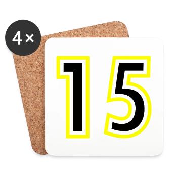 15 Nombre Collège - Dessous de verre (lot de 4) - blanc - Devant