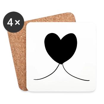 Herz symbol Liebe form - Untersetzer (4er-Set) - Weiß - Vorne