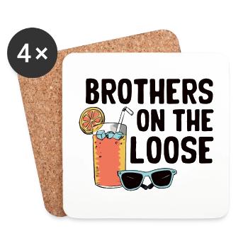 Brothers On The Loose Geschwisterreise - Untersetzer (4er-Set) - Weiß - Vorne