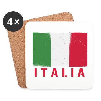 Italia Italy Flag Grunge - Coasters (set of 4) - white - Front