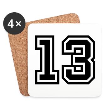 13 Number symbol - Coasters (set of 4) - white - Front