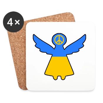 Ukraine - Coasters (set of 4) - white - Front