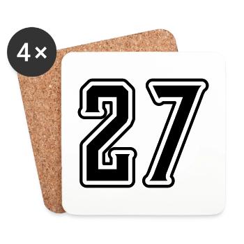Symbole numérique 27 - Dessous de verre (lot de 4) - blanc - Devant