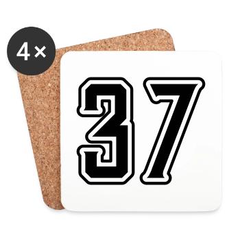 37 number symbol - Coasters (set of 4) - white - Front
