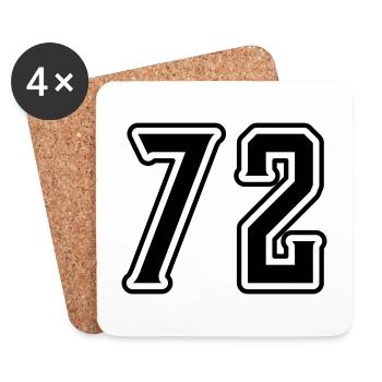 72 Zahl Symbol - Untersetzer (4er-Set) - Weiß - Vorne