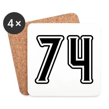 74 number symbol - Coasters (set of 4) - white - Front