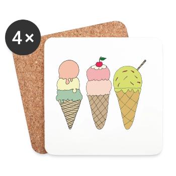 variations de glace - Dessous de verre (lot de 4) - blanc - Devant