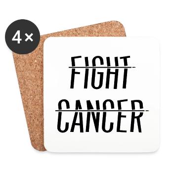 Fight Cancer - Untersetzer (4er-Set) - Weiß - Vorne