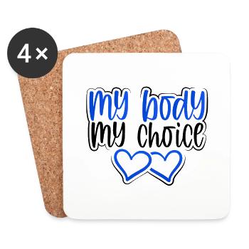 My Body My Choice Pro Choice Cadeau pour les droits des femmes - Dessous de verre (lot de 4) - blanc - Devant