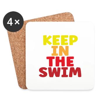 Schwimmergeschenk im Schwimmschwimmgeschenk aufbewahren - Untersetzer (4er-Set) - Weiß - Vorne