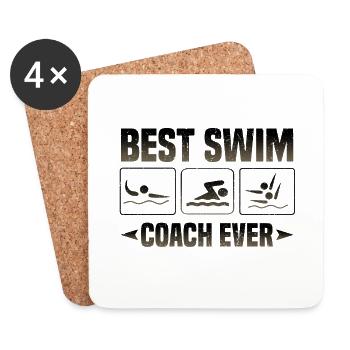 Beste Schwimmtrainer aller Zeiten Geschenke für Schwimmtrainer Geschenke - Untersetzer (4er-Set) - Weiß - Vorne