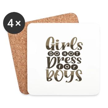Cadeaux inspirants pour les femmes Les filles ne s’habillent pas - Dessous de verre (lot de 4) - blanc - Devant