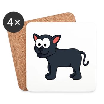 Panther Comic Animal - Dessous de verre (lot de 4) - blanc - Devant
