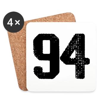 94 Zahl Trikot - Untersetzer (4er-Set) - Weiß - Vorne