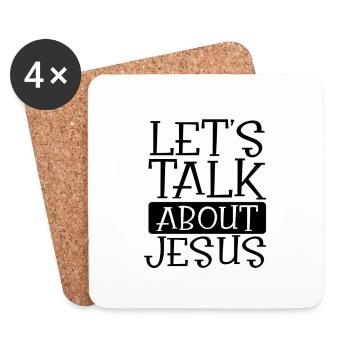Christian Humor Let's Talk About Jesus Christian - Coasters (set of 4) - white - Front