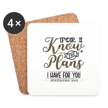 Christianity Know Plans I Have for You Jeremiah - Coasters (set of 4) - white - Front