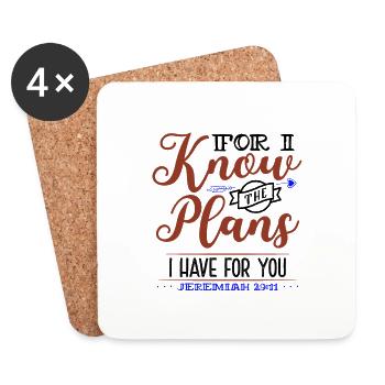 Christianity Know Plans I Have for You Jeremiah - Coasters (set of 4) - white - Front