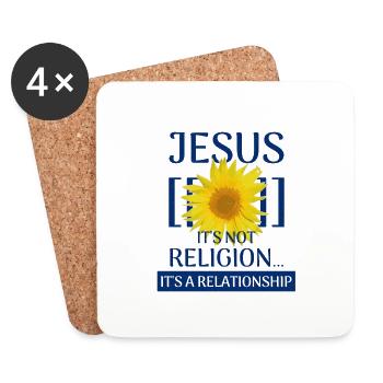 Jesus Not a Religion It's a Relationship - Coasters (set of 4) - white - Front