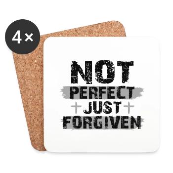 Christianity Gifts Not Perfect Just Foregiven - Coasters (set of 4) - white - Front