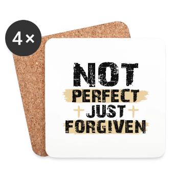 Not Perfect Just Foregiven Christian Gift Ideas - Coasters (set of 4) - white - Front