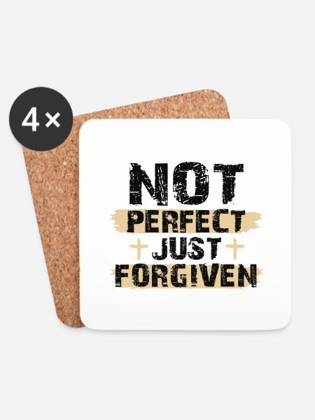 Nicht perfekt, nur vorhergesagte christliche Geschenkideen - Untersetzer (4er-Set) - Weiß