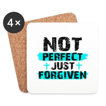 Not Perfect Just Foregiven Christian Gifts - Coasters (set of 4) - white - Front
