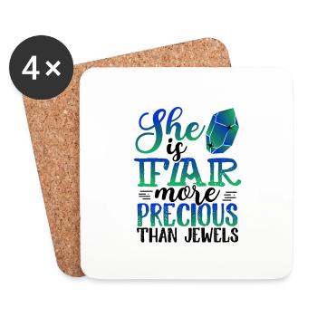 Inspirational She is Far More Precious than - Coasters (set of 4) - white - Front