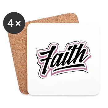 Christianity Gift Faith Inspirational Christian - Coasters (set of 4) - white - Front